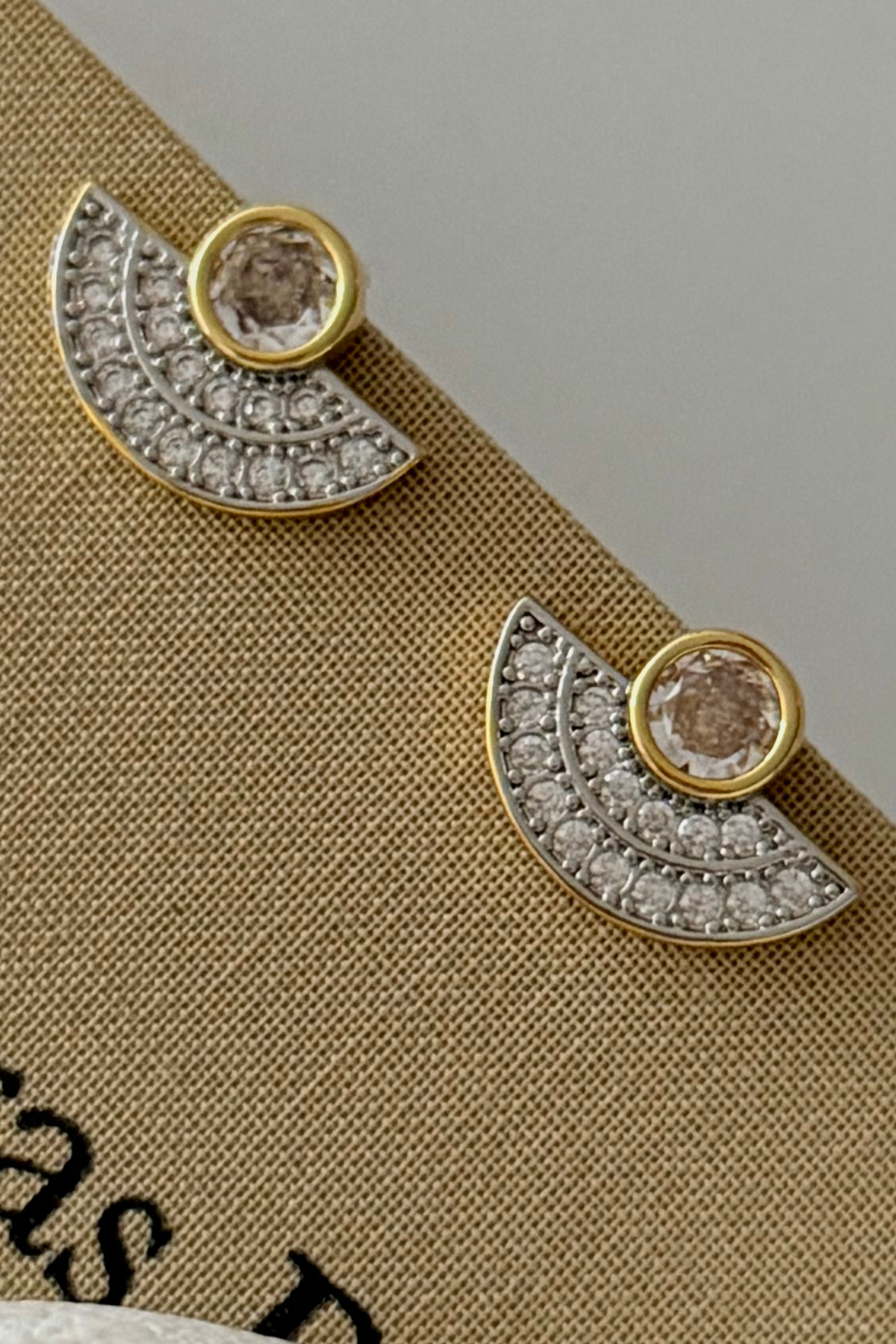 Fan Detail Steel Earrings
