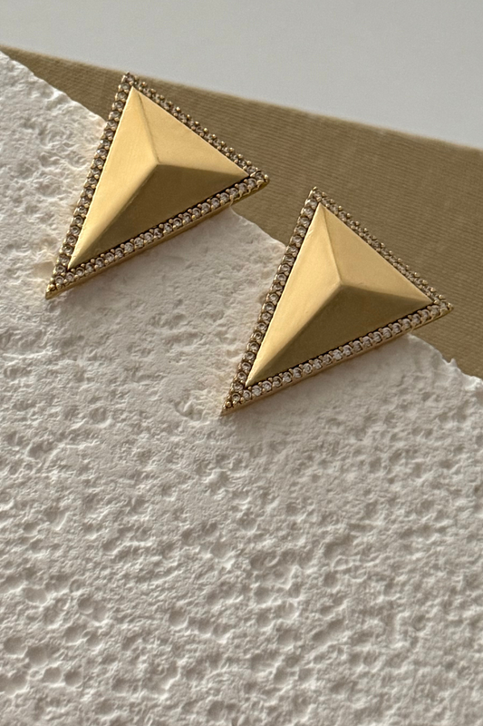 MYACCESSORIES Triangle Retro Steel Earring with Closure